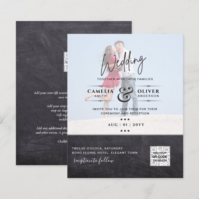 LÁMINA BODA DE FOTOS PRESUPUESTARIAS INVITACIONES DE CÓDI (Anverso / Reverso)