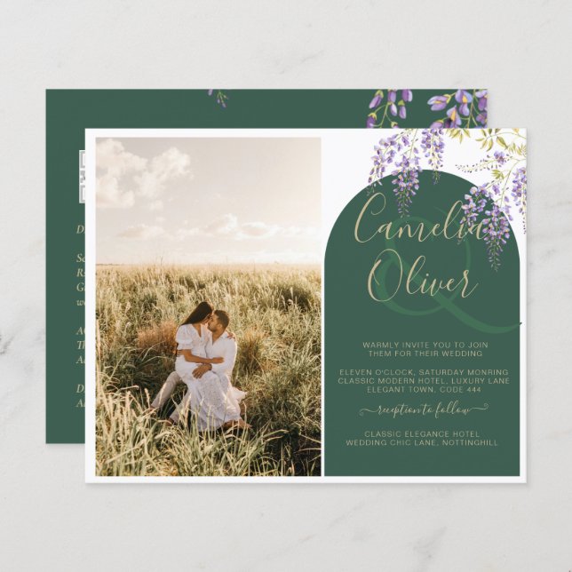 Lámina Boda de FOTOS todo en1 presupuesto Wisteria Código (Anverso / Reverso)