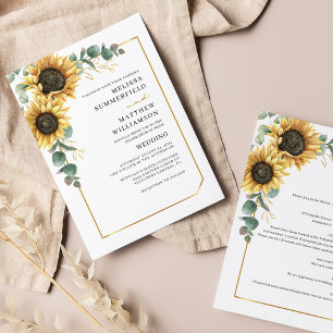 Lámina Boda de girasol de eucalipto presupuesto todo en u