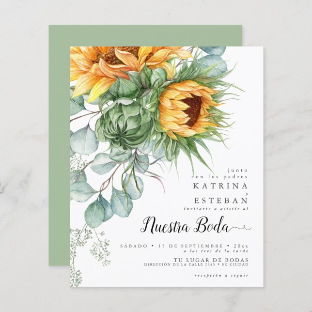 Lámina Boda de girasoles de Otoño pero hermosa (Anverso / Reverso)