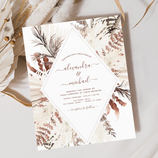 Lámina Boda de Grass Boho Terracotta Pampas (Subido por el creador)