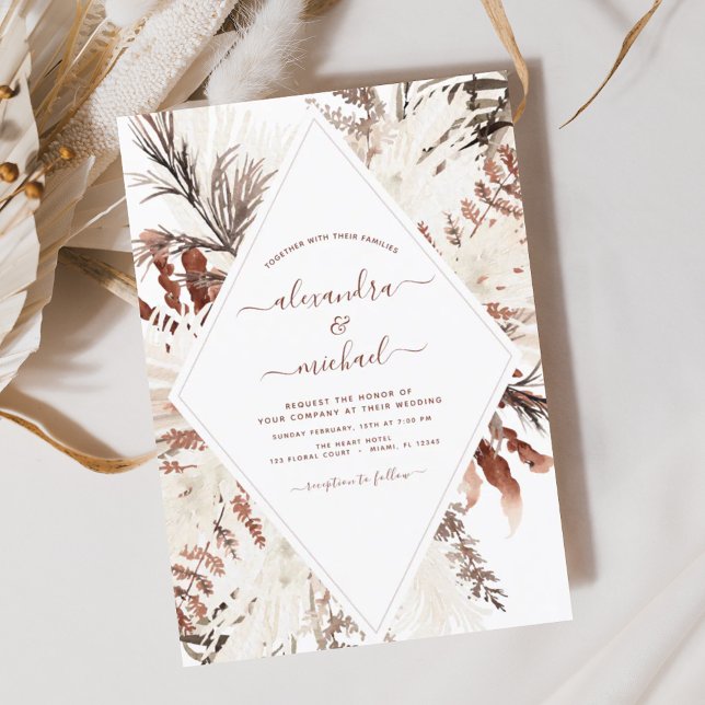 Lámina Boda de Grass Boho Terracotta Pampas (Subido por el creador)