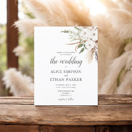 Lámina Boda de Grass de Pampa, Boho Greenery Presupuesto