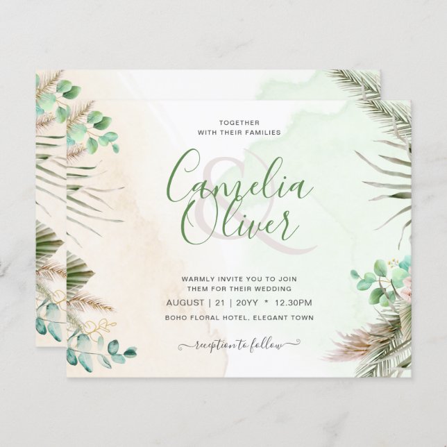 Lámina BODA de Grass Eucalyptus Pampas (Anverso / Reverso)