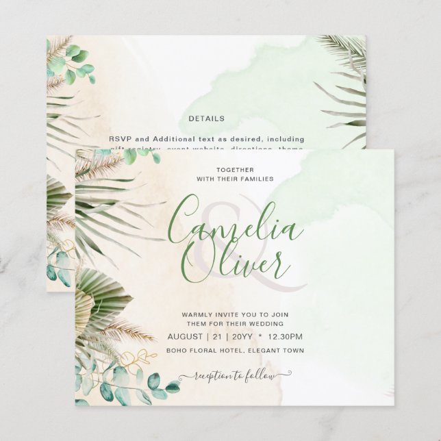 Lámina BODA de Grass Eucalyptus Pampas (Anverso / Reverso)