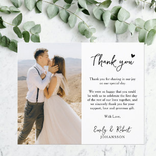 Lámina Boda de guión de corazón presupuestado Gracias tar