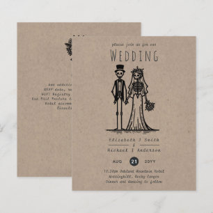 Lámina Boda de Halloween Personalizado Bride Groom Handdr