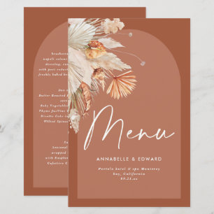 Lámina Boda de hierba de terracota bohemia moderna pampas