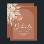 Lámina Boda de hierba de terracota bohemia moderna pampas<br><div class="desc">Moderna terracota bohemia pampas césped elegante tarjeta de detalles bodas.</div>