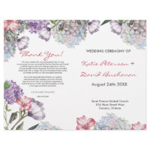 Boda de hortensias pintadas a mano con acuarela