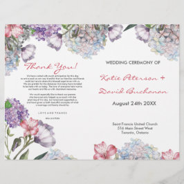 Lámina Boda de hortensias pintadas a mano con acuarela