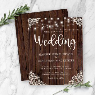 Lámina Boda de iluminación de cadenas de encaje de madera