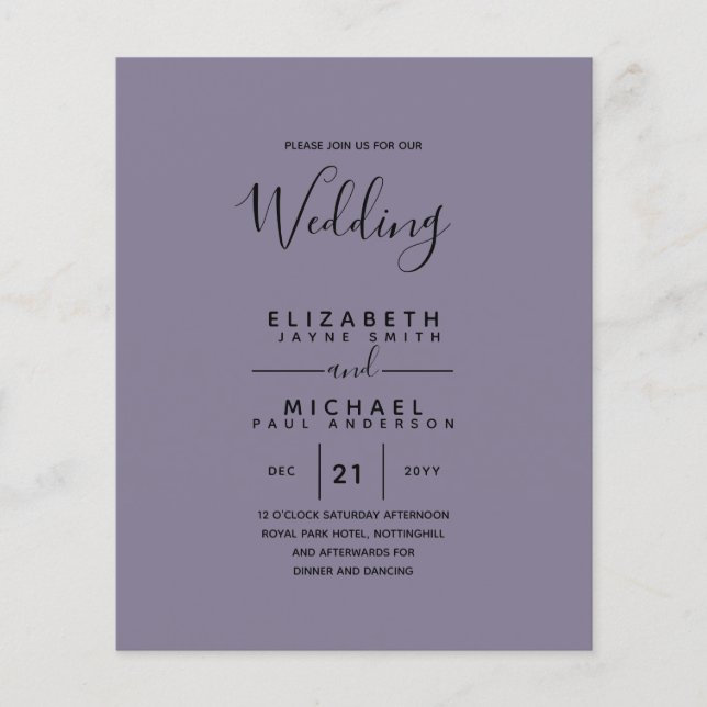 Lámina Boda de inglés de la BODA en español bilingüe (Anverso)