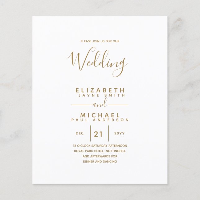 Lámina Boda de inglés de la BODA en español bilingüe (Anverso)