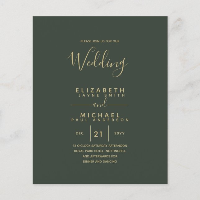 Lámina Boda de inglés de la BODA en español bilingüe (Anverso)