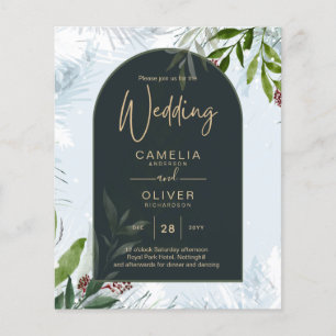Lámina Boda de Invierno de LeahG Aqua Blue Green INVITE