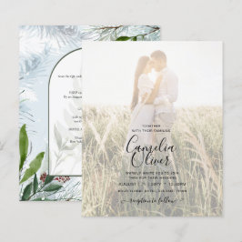 Lámina Boda de Invierno de LeahG Aqua Blue Green INVITE