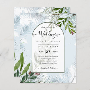 Lámina Boda de Invierno de LeahG Aqua Blue Green INVITE