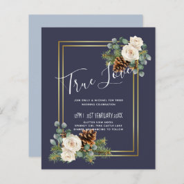 Lámina Boda de Invierno Roses Blancos Dorado Azul