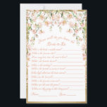 Lámina Boda de juego de ducha de novia floral rosa Rubor<br><div class="desc">juego de ducha de novia floral botánica con color de agua rosa. ¿Cómo conoceremos a la novia? Perfecto para su evento de ducha de novia.</div>