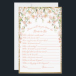 Lámina Boda de juegos de ducha de novia de Rubor<br><div class="desc">juego de ducha de novia floral botánica con color de agua rosa. ¿Cómo conoceremos a la novia? Perfecto para su evento de ducha de novia.</div>