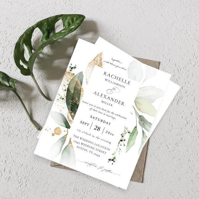 Lámina Boda de la ecología de oro brillante de Eucalyptus (Subido por el creador)
