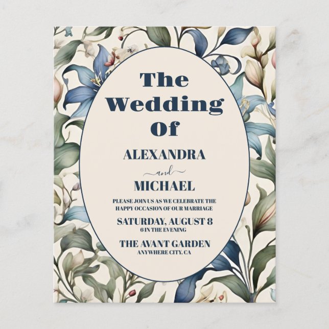 Lámina Boda de la Floral de acuarela del presupuesto Will (Anverso)