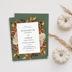 Lámina Boda de la Floral de otoño del presupuesto - Verde