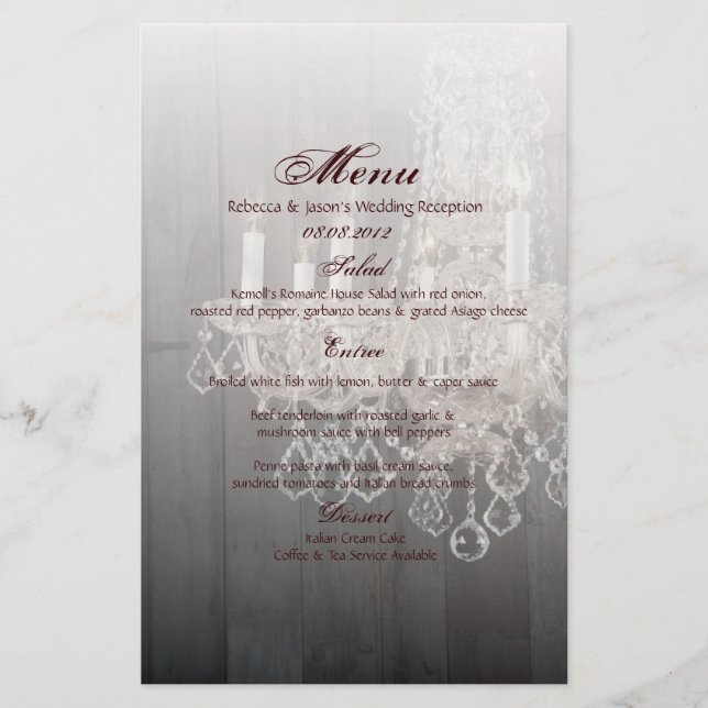 Lámina Boda de la lámpara de araña de madera de granero r (Anverso)