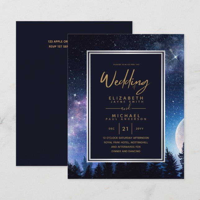 Lámina BODA de la Luna de Oro de la Marina Noche Starry B (Anverso / Reverso)
