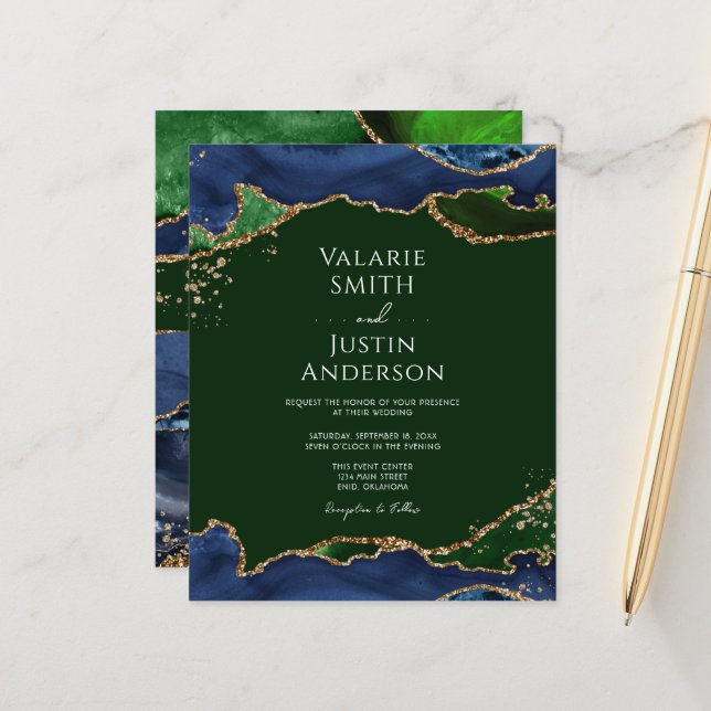 Lámina Boda de la Marina Azul y Verde Agate (Anverso/Reverso In Situ)