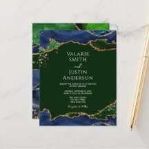 Boda de la Marina Azul y Verde Agate