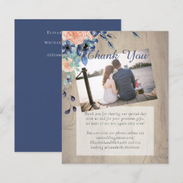 Lámina Boda de la Marina Coral Azul Naranja Gracias