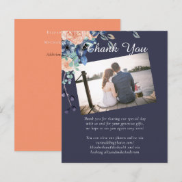 Lámina Boda de la Marina Coral Azul Naranja Gracias
