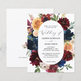 Lámina Boda de la Marina Presupuestaria, Floral Borgoña R