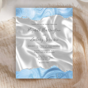 Lámina Boda de la seda blanca del Agate de Plata Azul Beb