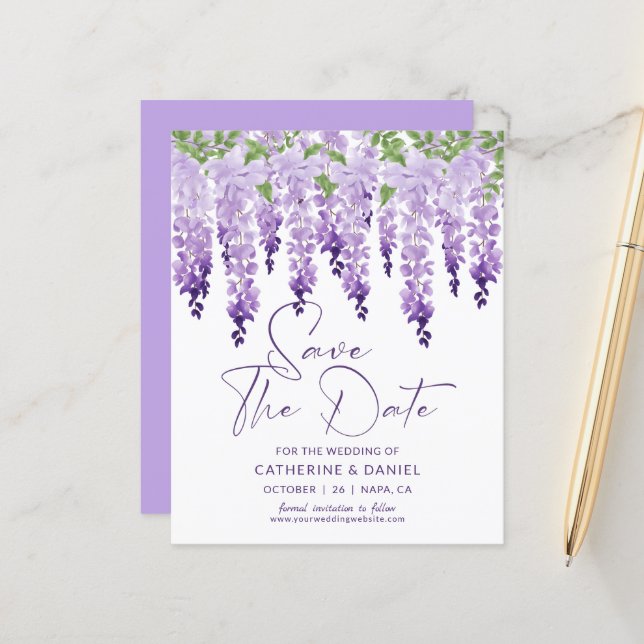 Lámina Boda de la Wisteria de la acuarela de fecha guarda (Anverso/Reverso In Situ)