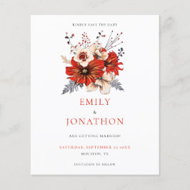 Lámina Boda De Las Flores Rojas Del Presupuesto Salven La