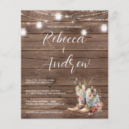 Lámina Boda de luces florales de Cowboy Cowgirl Boots