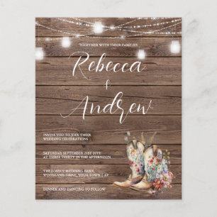 Lámina Boda de luces florales de Cowboy Cowgirl Boots