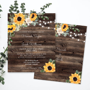 Lámina Boda de luz de cadena de girasol rústico presupues