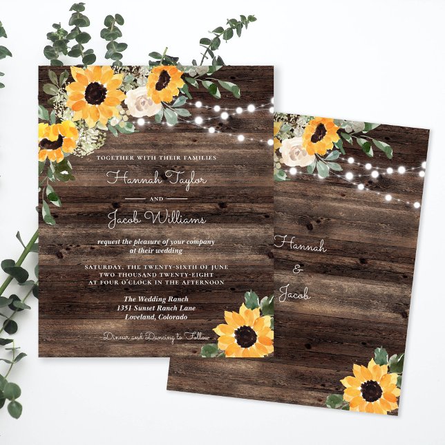 Lámina Boda de luz de cadena de girasol rústico presupues (Subido por el creador)