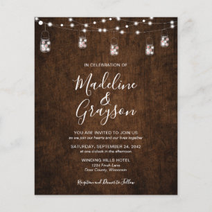 Lámina BODA de Madera Rustica Mason Jar