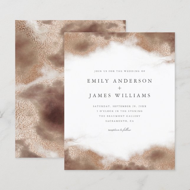 Lámina Boda de mareas de oro elegante para el presupuesto (Anverso / Reverso)