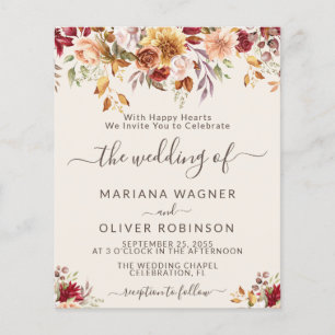 Lámina Boda de marfil floral romántico de otoño