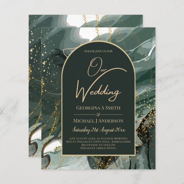 Lámina Boda de Mármol de la Agencia de Oro Verde de Esmer (Anverso / Reverso)