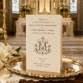 Lámina Boda de Misa Latina Cruz Mariana de Oro