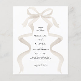 Lámina BODA de Monograma de Marfil Beige Bow Elegante