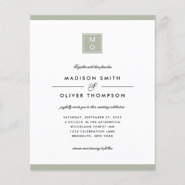 Lámina BODA de Monograma Verde Sage Elegante