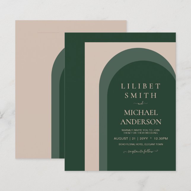 Lámina BODA de negrita verde de esmeralda (Anverso / Reverso)